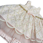 Couture Princess Embroidered Tulle Baby Dress Blush Pink