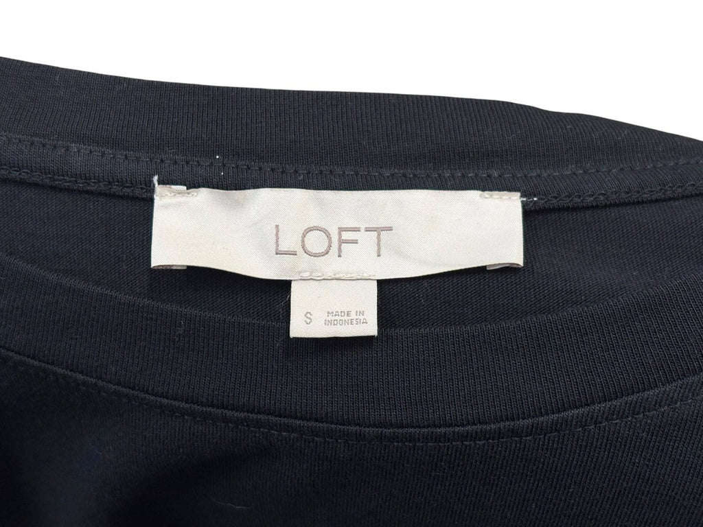 LOFT Ruffle Sleeve Black Top Size S