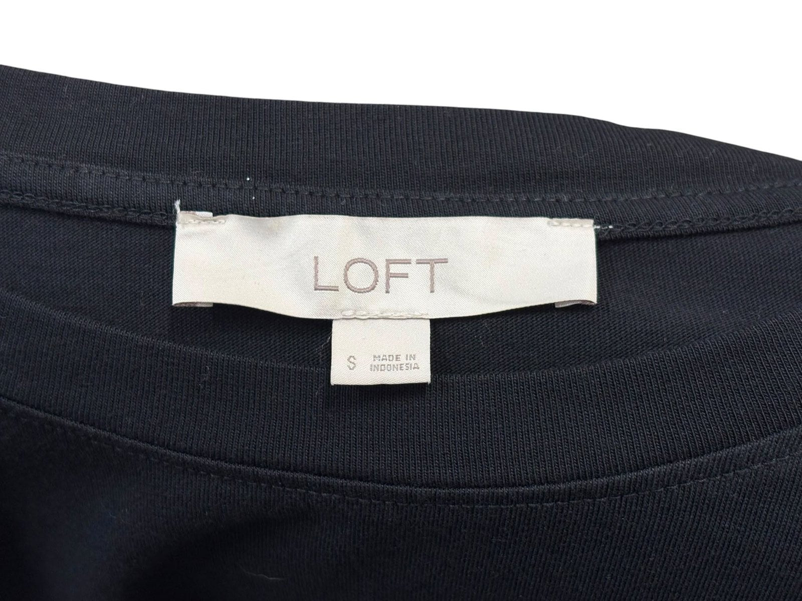 LOFT Ruffle Sleeve Black Top Size S