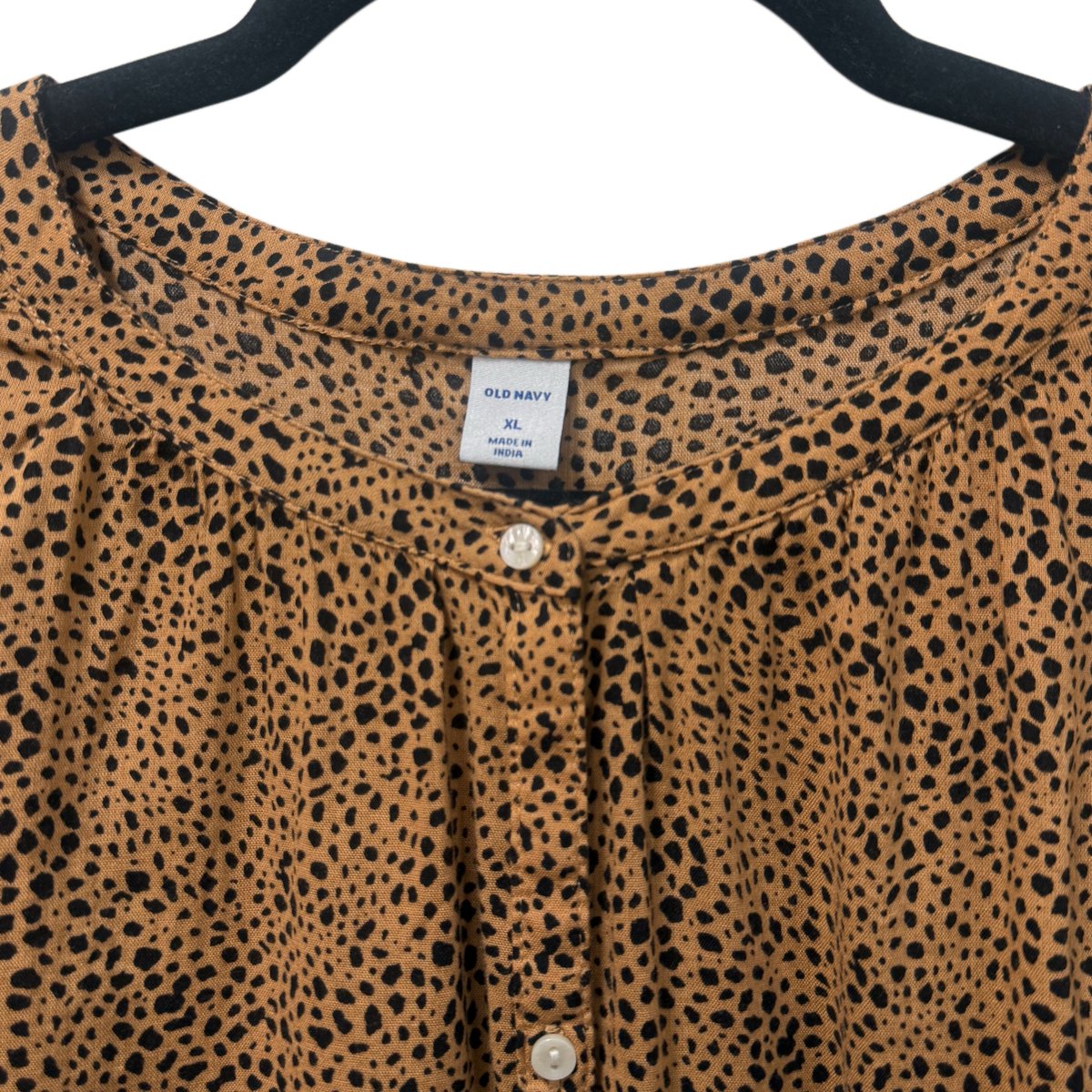 Old Navy Animal Print Long Sleeve Button-Front Blouse XL