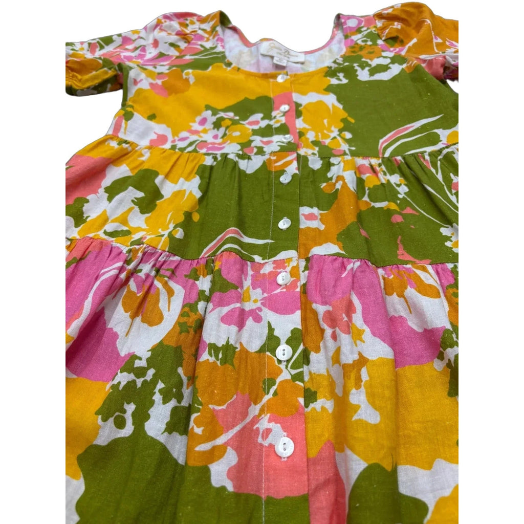 Julie Brown New York Floral Tiered Puff Sleeve Mini Dress with Pockets
