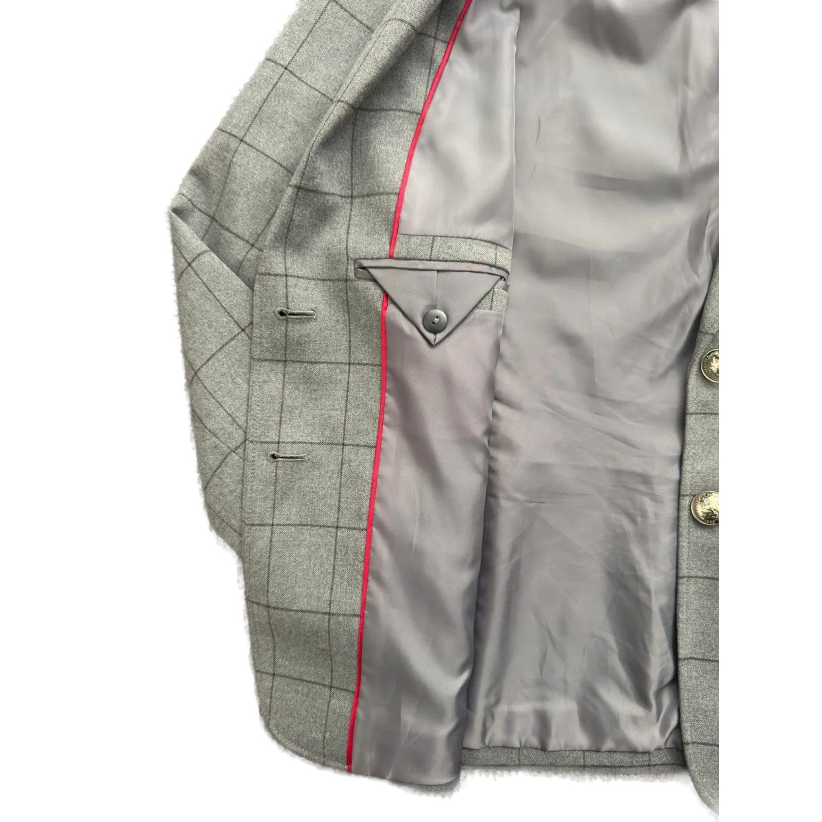 Tommy Hilfiger Grey Windowpane Plaid Blazer