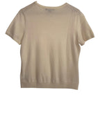 Brooks Brothers Merino Wool Short Sleeve Knit Top Cream