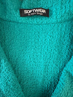 Softwear by Mark Singer Teal Button-Front Blouse
