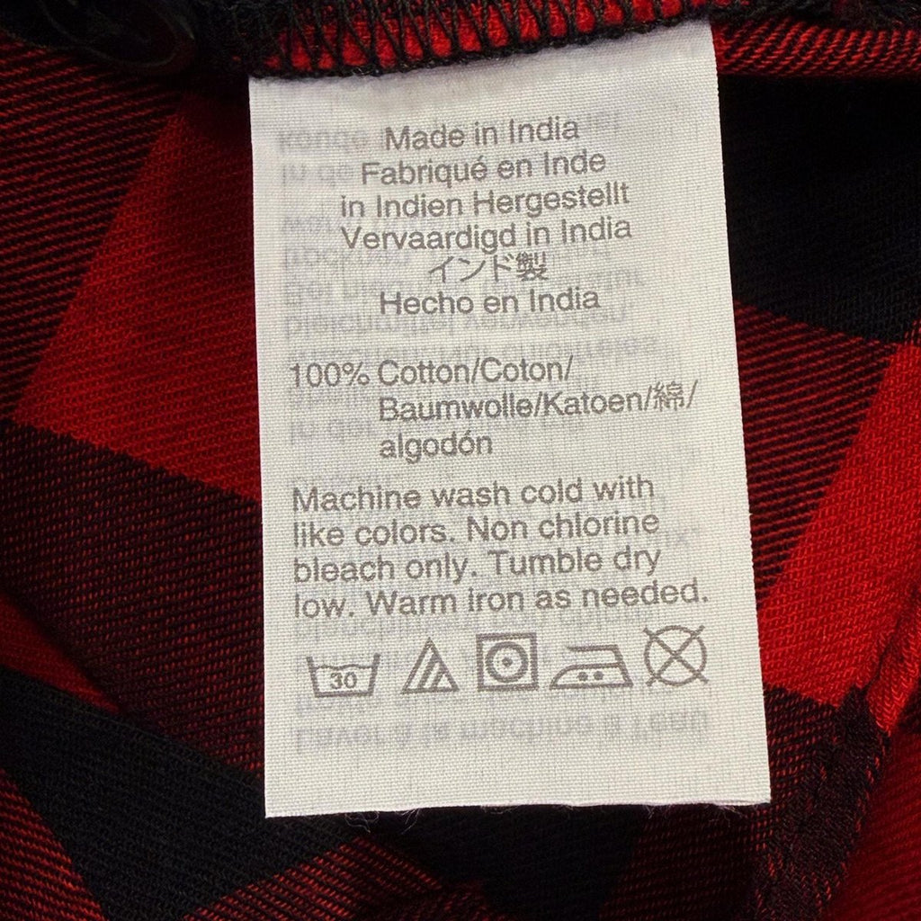Madewell Buffalo Check Tie-Front Flannel Shirt Red