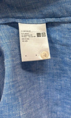 Uniqlo Linen Sleeveless Button-Up Shirt Blue