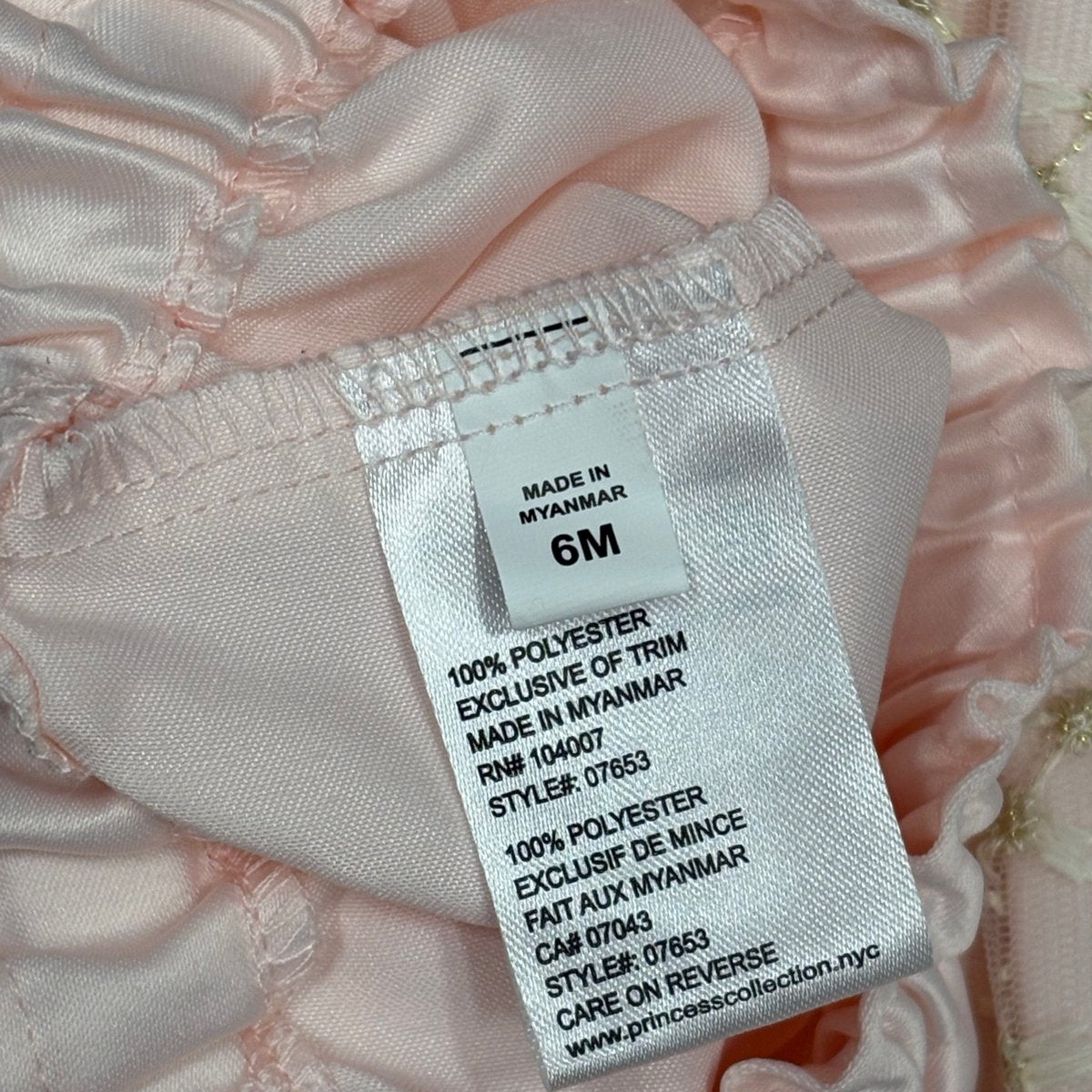 Couture Princess Embroidered Tulle Baby Dress Blush Pink