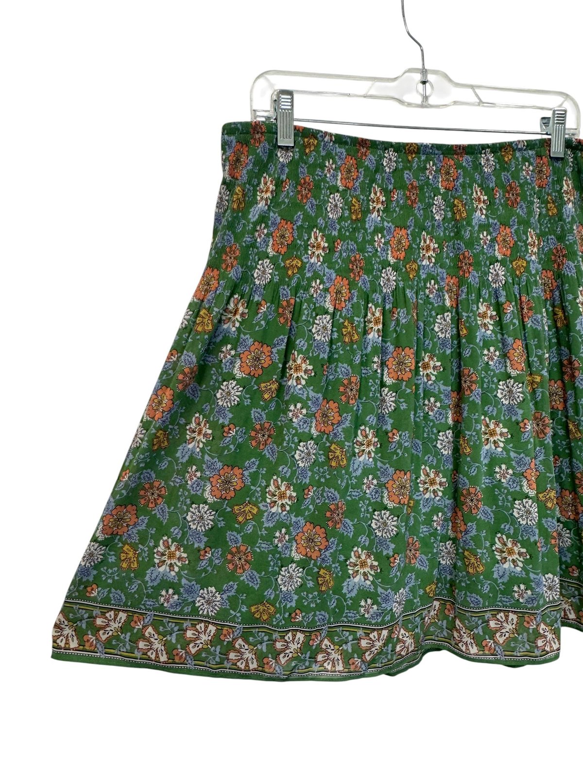 Max Studio Green Floral Print Mini Skirt XL