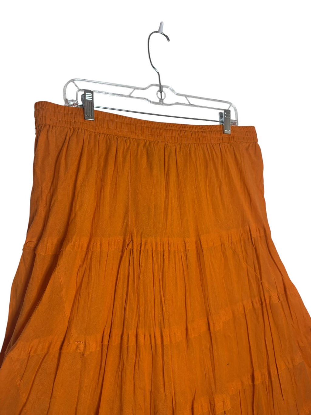 Ashley Stewart Orange Tiered Maxi Skirt Plus Size 14/16