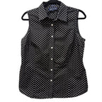 Jones New York Polka Dot Sleeveless Button-Down Blouse