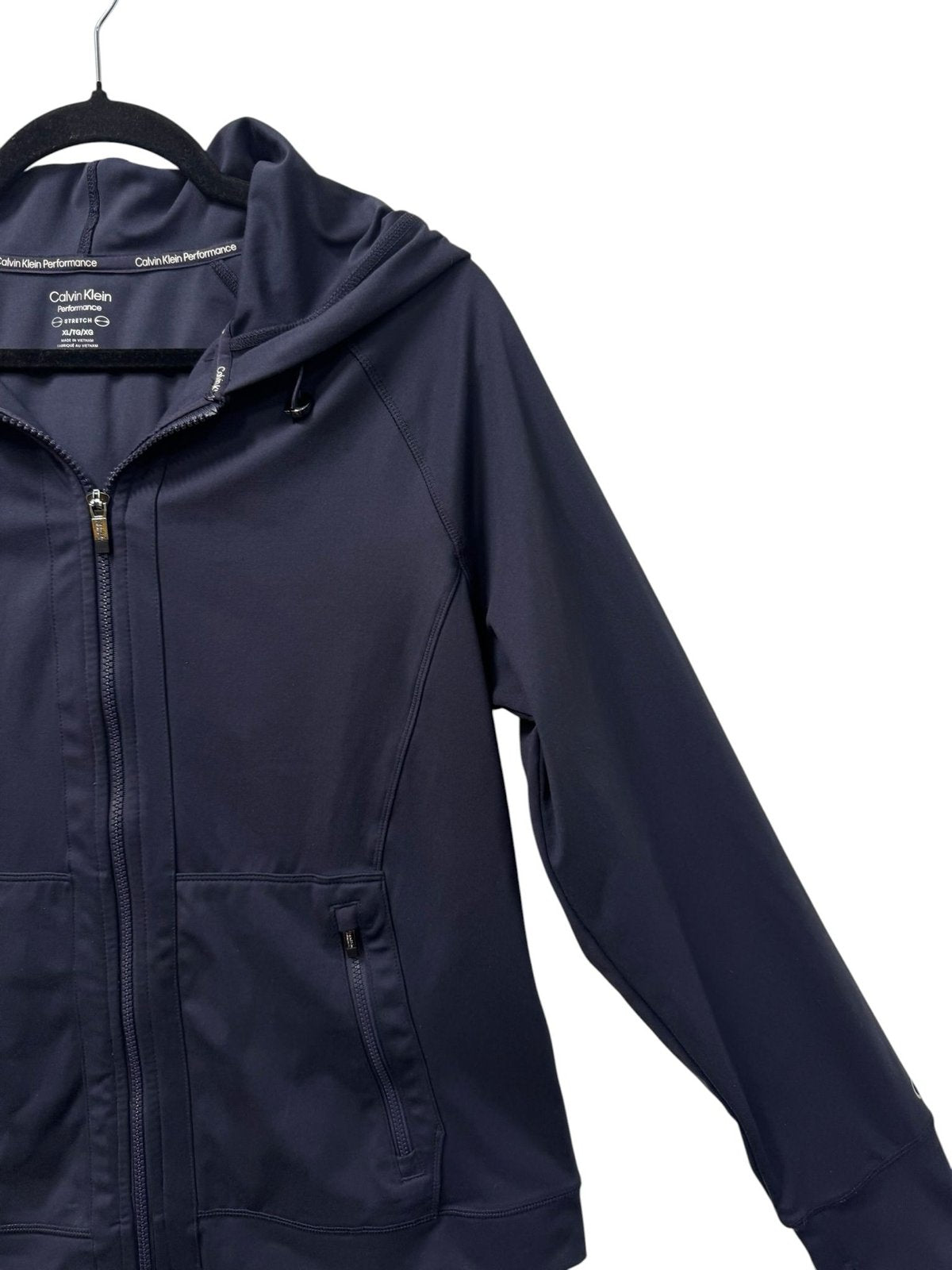 Navy Calvin Klein Performance Stretch pants and zip-up sweatshirt set