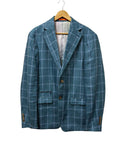 100% Linen Windowpane Check Sport Coat Size 40R