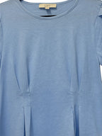 LOFT Flutter Sleeve Peplum Top Light Blue