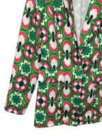 Closet Boutique Retro Floral Print Single-Button Blazer Green