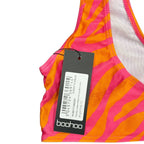 Boohoo Tummy Control Zebra O-Ring Bikini Set Pink