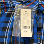 NY&C Blue Tartan Plaid Long Sleeve Blouse