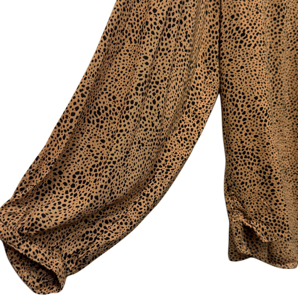 Old Navy Animal Print Long Sleeve Button-Front Blouse XL