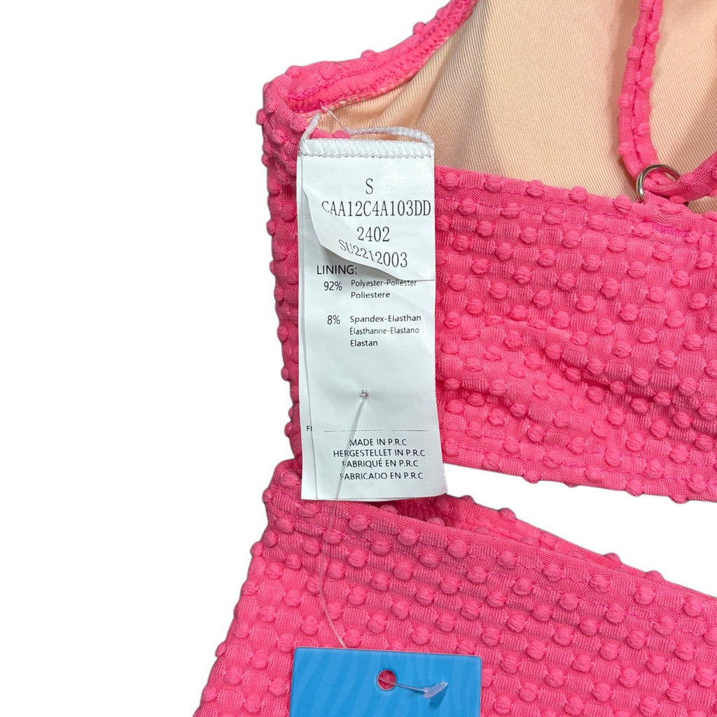 Cupshe Hot Pink Textured Two-Piece Bikini Set Size S