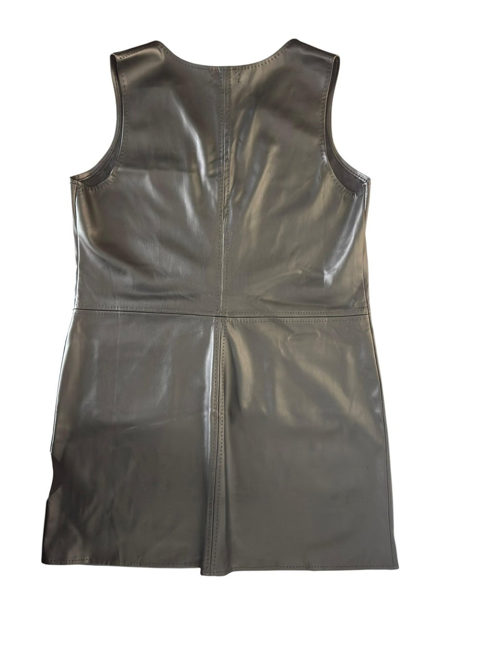 Black Faux Leather Sleeveless Mini Dress