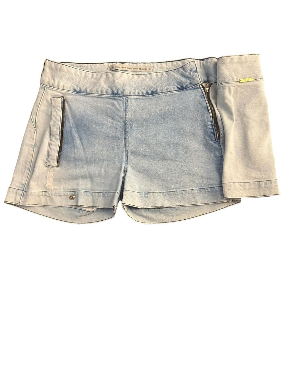 On Line Jeans Light Wash Distressed Denim Mini Skirt