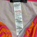 Boohoo Tummy Control Zebra O-Ring Bikini Set Pink
