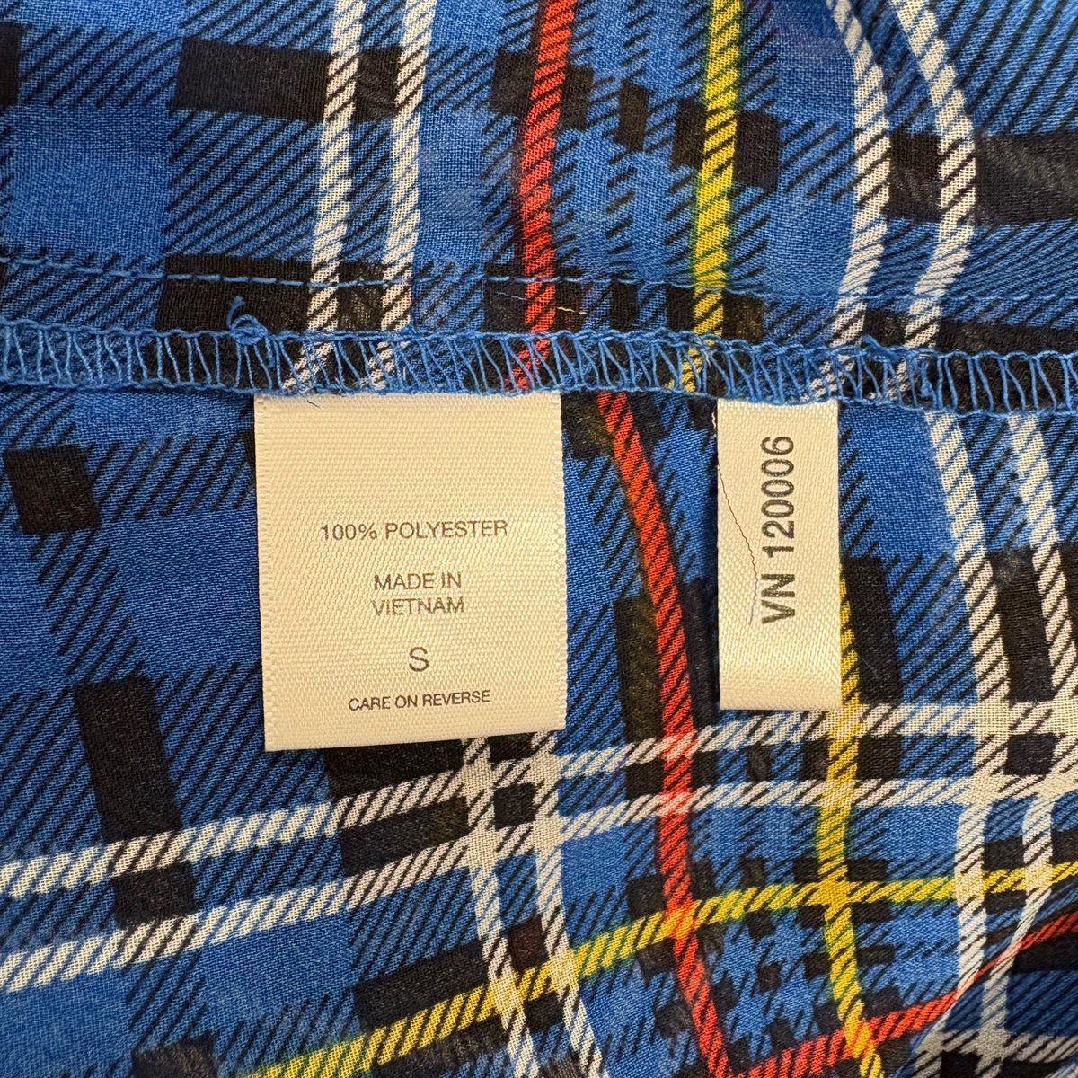 NY&C Blue Tartan Plaid Long Sleeve Blouse