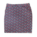 346 Brooks Brothers Floral Print Cotton Pencil Skirt Navy