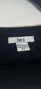 Bar III Sheer Colorblock Chiffon Blouse Beige Black XS