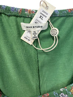 Max Studio Green Floral Print Mini Skirt XL