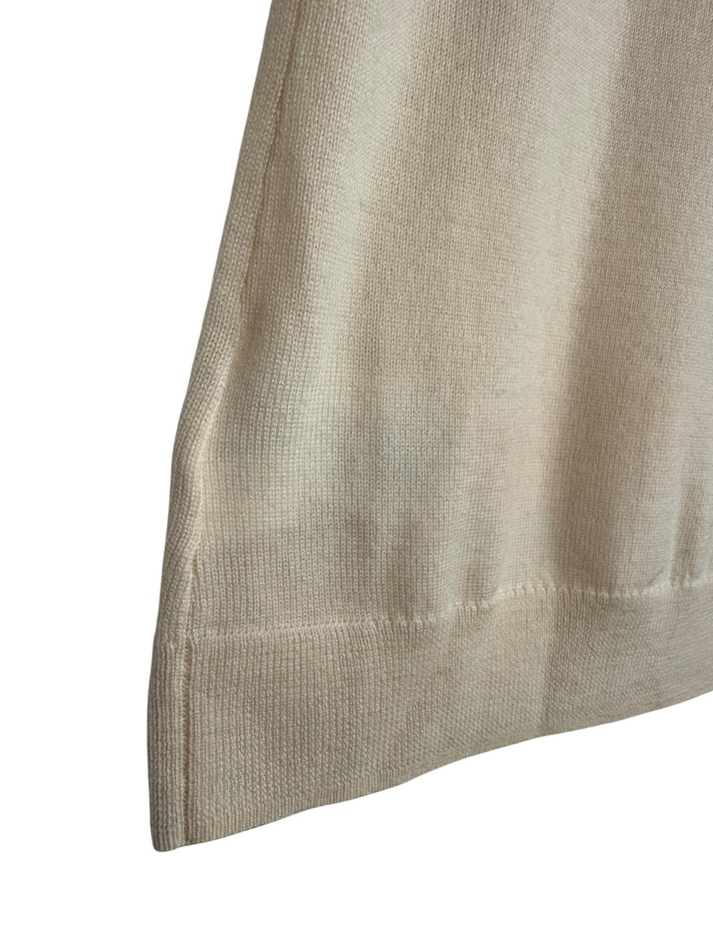 Brooks Brothers Merino Wool Short Sleeve Knit Top Cream