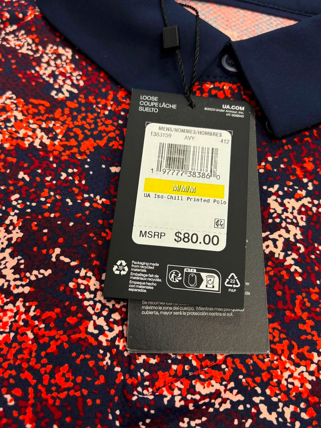 Under Armour UA Iso-Chill Printed Golf Polo Navy