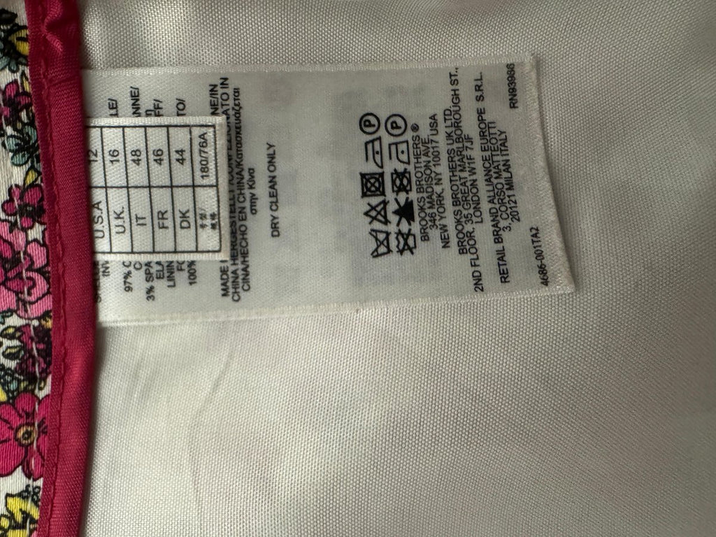 Brooks Brothers Ditsy Floral Linen Blend Pencil Skirt Cream