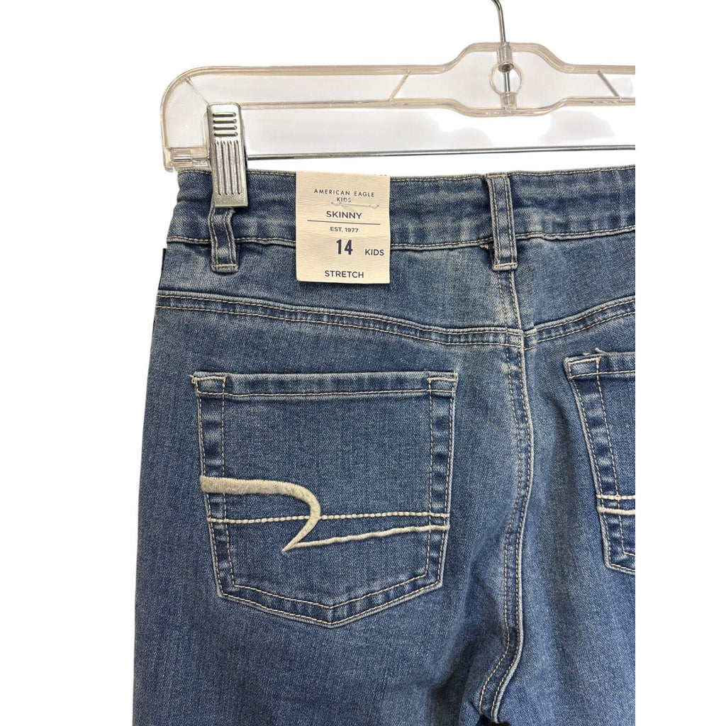 American Eagle Kids Skinny Jeans Medium Blue Side Stripe