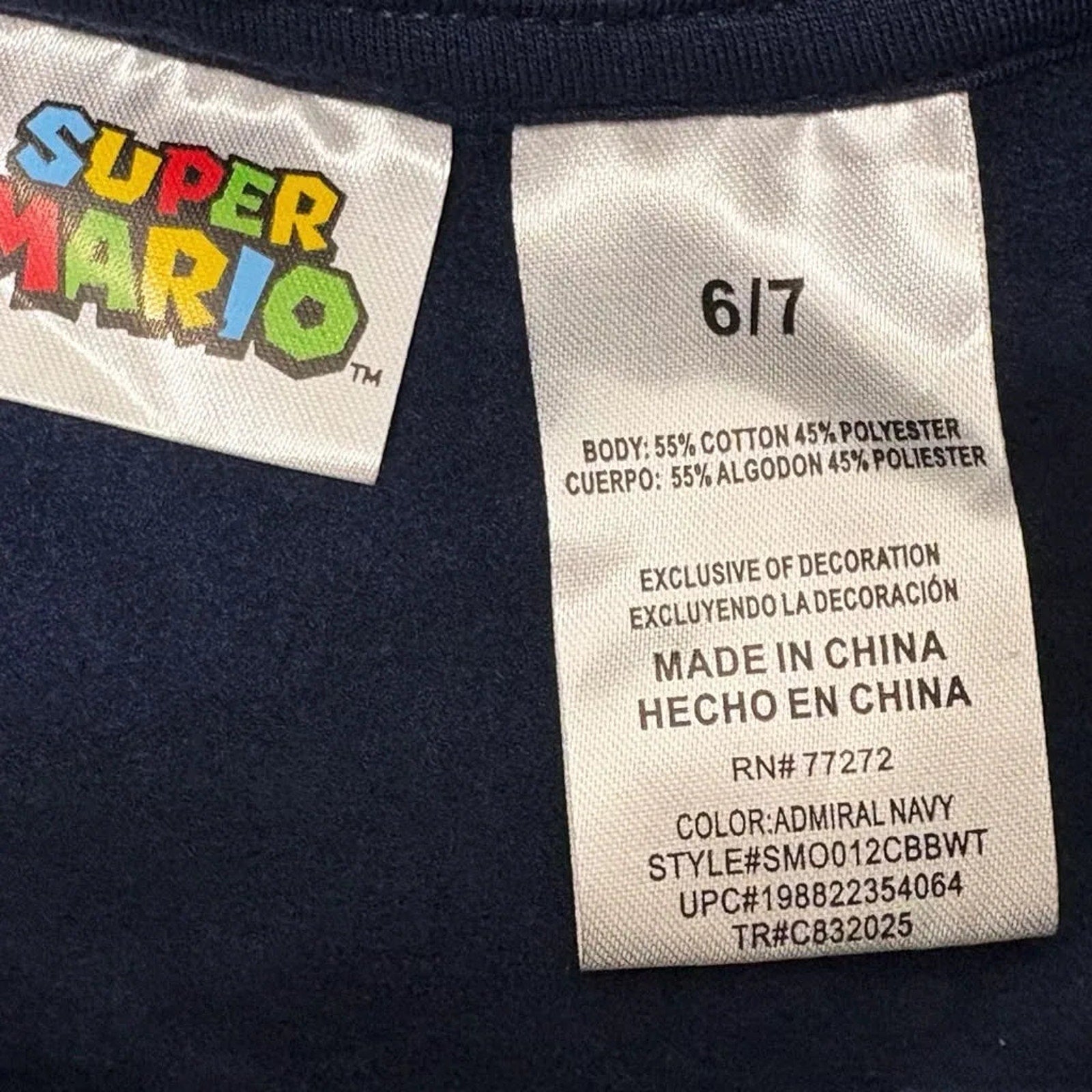 Super Mario Character Pullover Hoodie Navy Blue