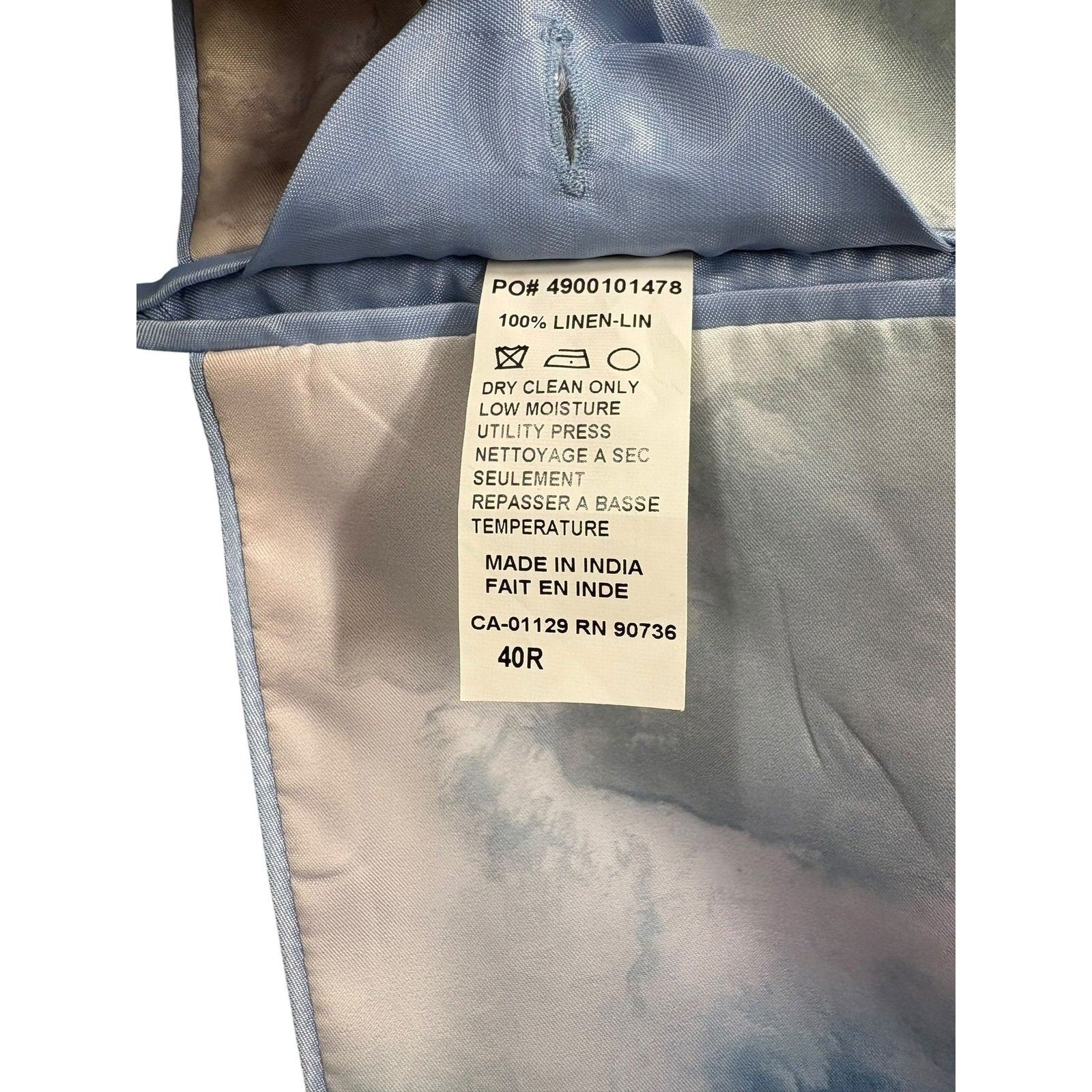 100% Linen Windowpane Check Sport Coat Size 40R