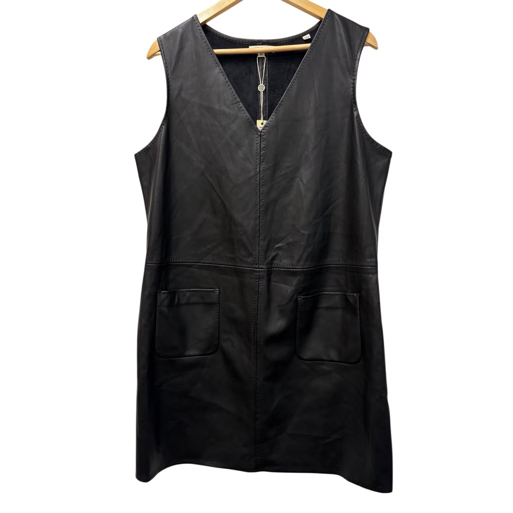 Black Faux Leather Sleeveless Mini Dress