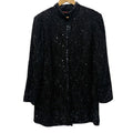 Frank Usher Black Vintage Black Silk Beaded Jacket Men Size L