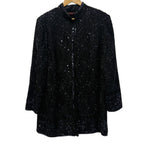 Frank Usher Black Vintage Black Silk Beaded Jacket Men Size L