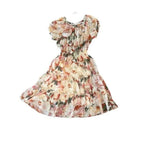 Kate and Lily Floral Chiffon Off-Shoulder Mini Dress