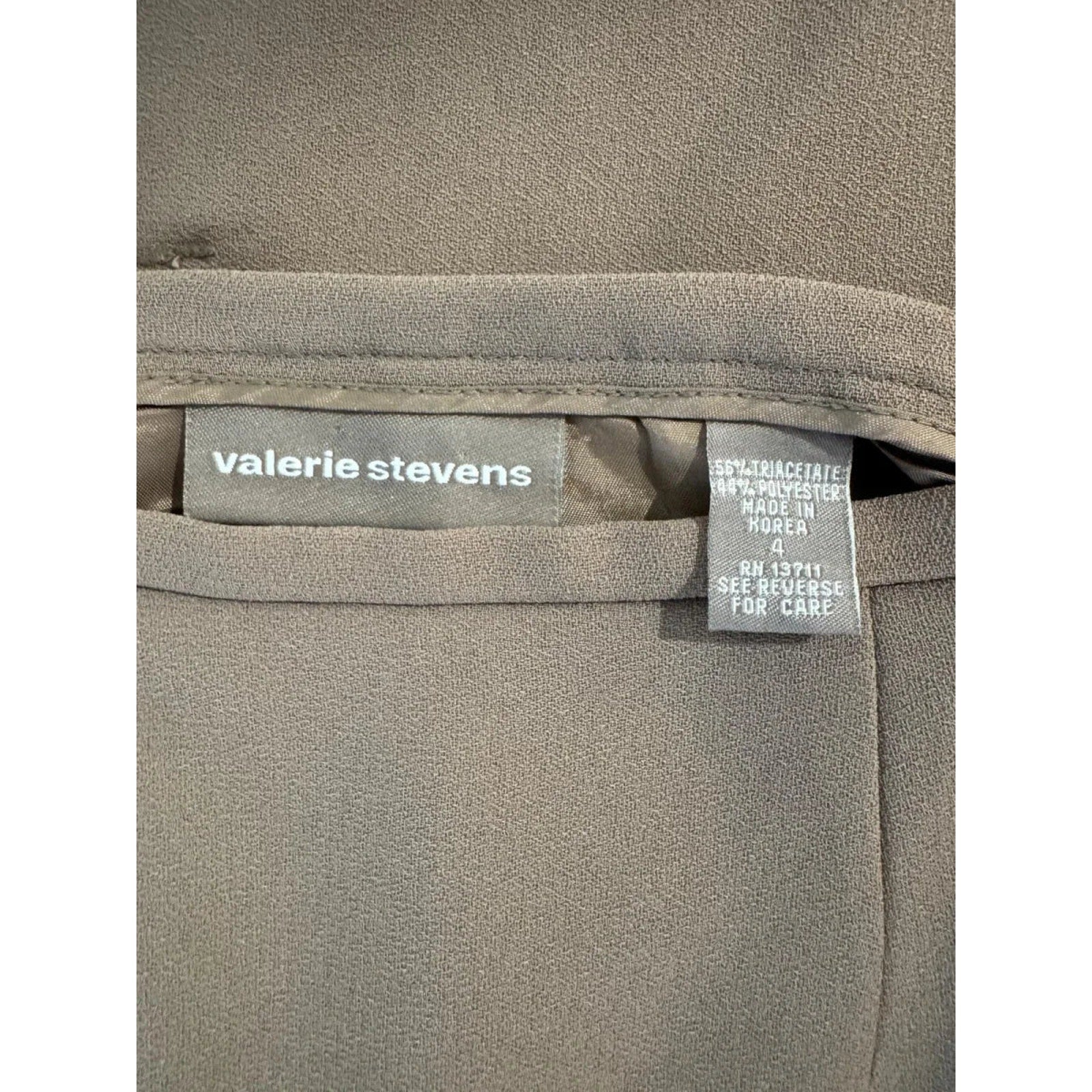 Valerie Stevens Pencil Skirt and Blazer Suit Set Taupe