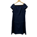 Brooks Brothers Linen Blend Cap-Sleeve Sheath Dress Navy