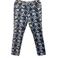 Michael Kors Blue Ikat Print Skinny Pants Size 4 Stretch Cotton Blend Ankle Pants