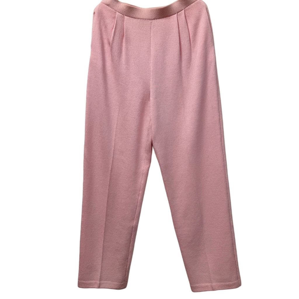 St. John Collection Pink Knit Pants Size 2 USA Made Elastic Waist Luxury Knit