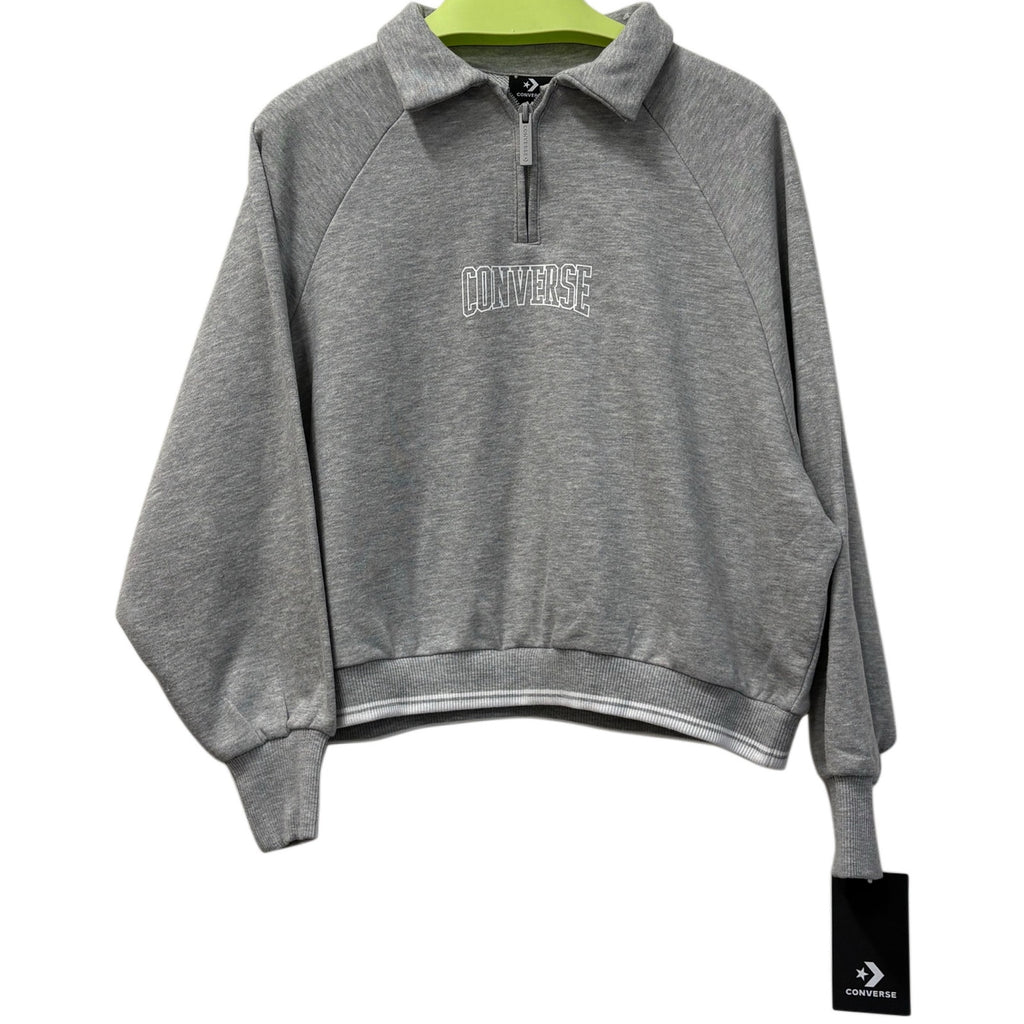 Converse Girls Quarter Zip Sweatshirt Gray Size 10–11 Years NWT