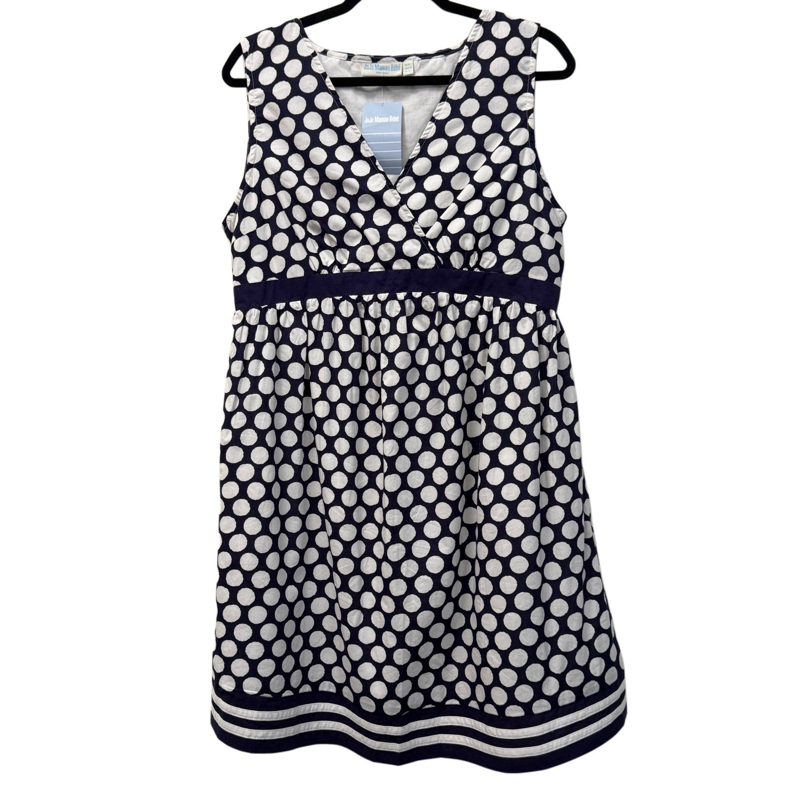 JoJo Maman Bébé Polka Dot Print Dress Navy/White Size 14
