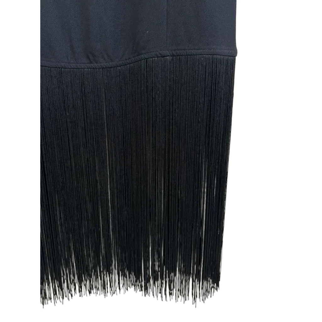 Abercrombie & Fitch Black Fringe Hem Sleeveless Dress XSP