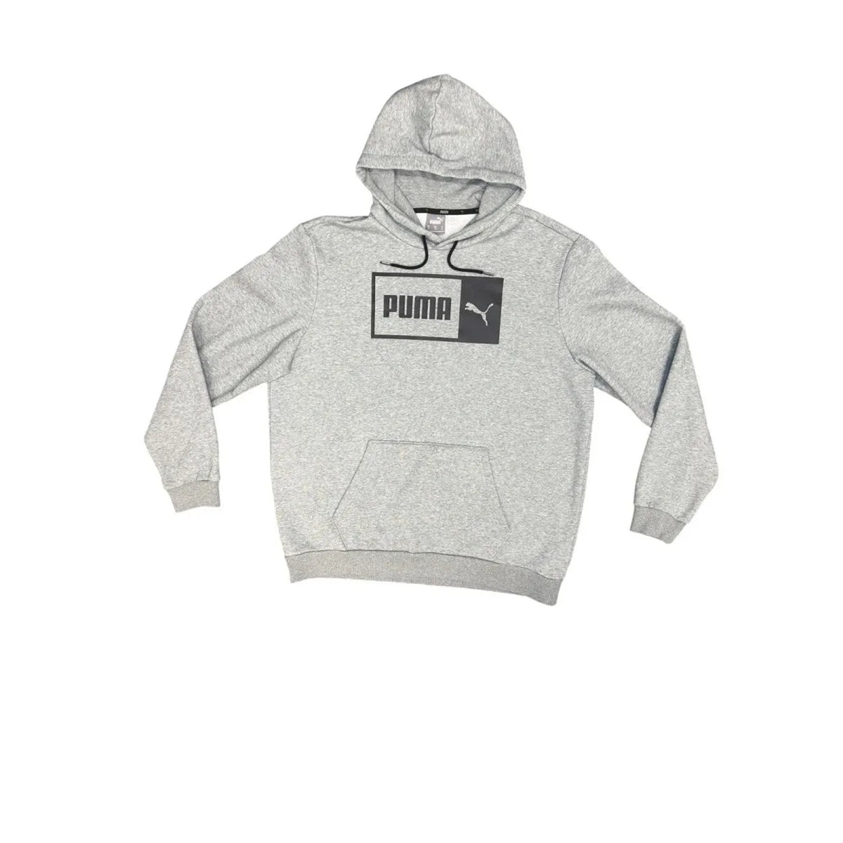 Puma Box Logo Pullover Hoodie Grey Heather XL
