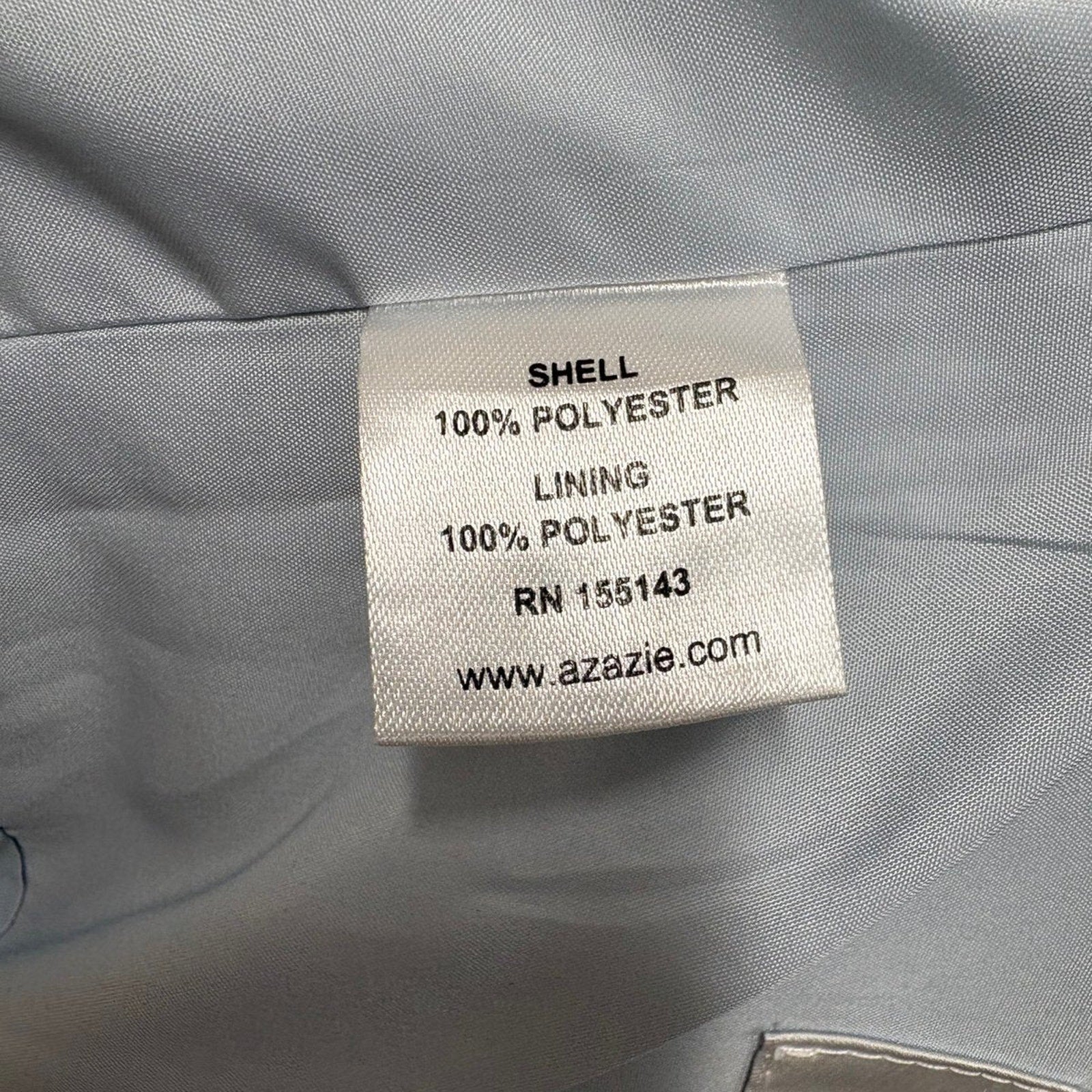 Azazie Chiffon Ruched Bodice Cap Sleeve Bridesmaid Gown Light Blue Size 12