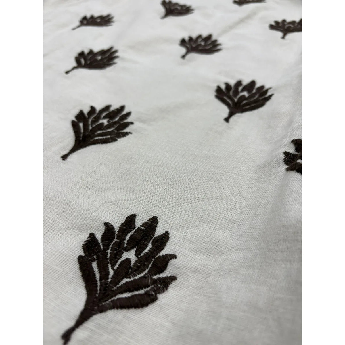 Abercrombie & Fitch Embroidered Floral Linen Mini Dress White and brown