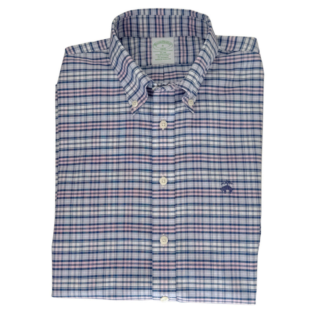 Brooks Brothers Brooks Brothers 1818 Slim Fit Non-Iron Stretch Plaid Button Down Shirt Men’s Small